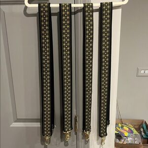 Black and Gold Patterned Bag Straps